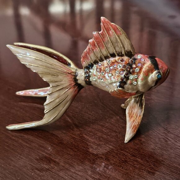 RARE JAY STRONGWATER GEOFFREY TROPICAL FISH GROTTO OCEAN CRYSTAL ENAMEL FIGURINE - Picture 2 of 12